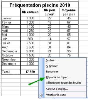 Déplacer ou copier une feuille