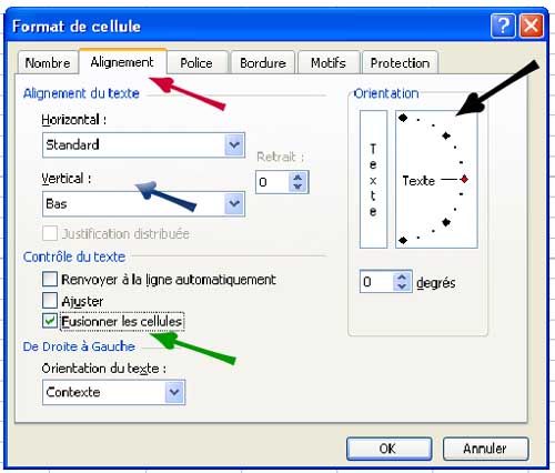 Format de cellules dans excelA