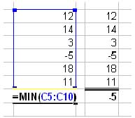 Fonction Minimum dans excel