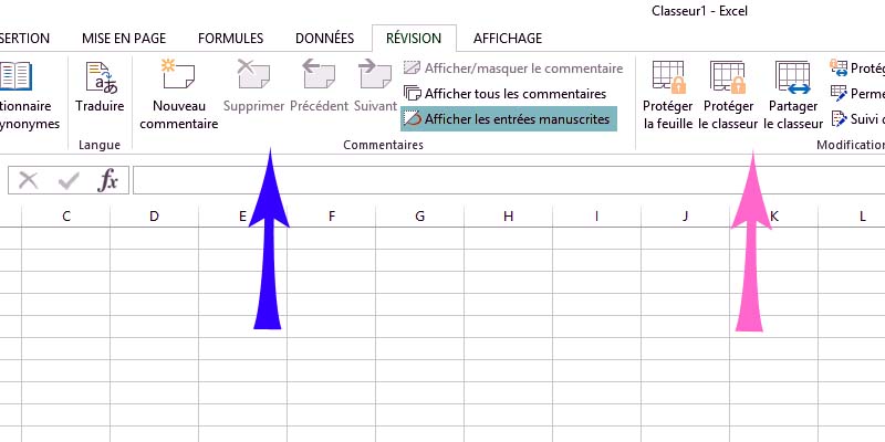 Excel - onglet révision