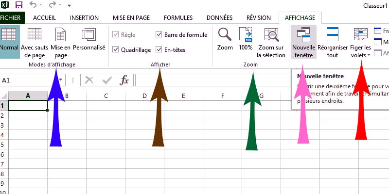 Excel - Onglet affichage Excel - Onglet affichage