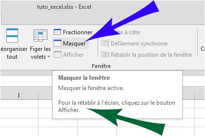Excel - masquer une fenêtre