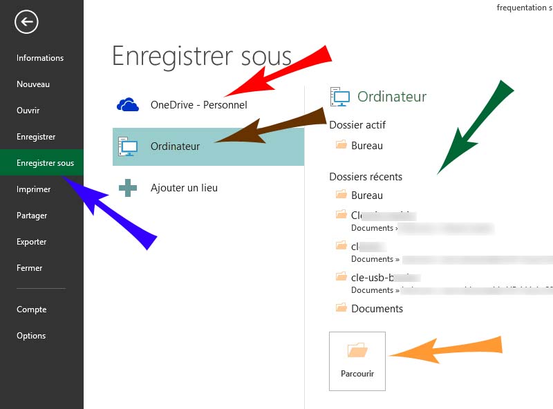 Excel - Enregistrer sous