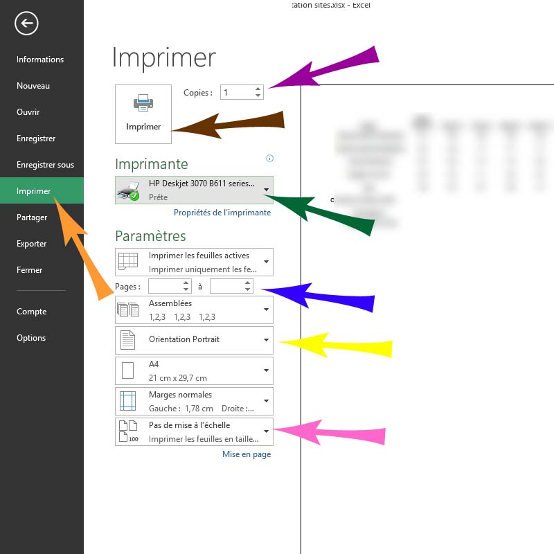Excel - imprimer un document