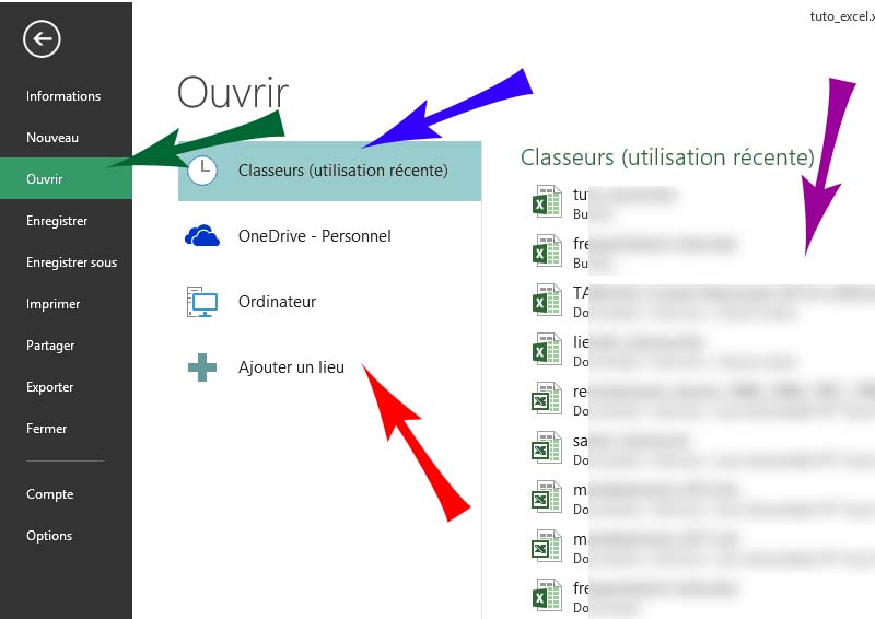 Excel - fichier ouvrir