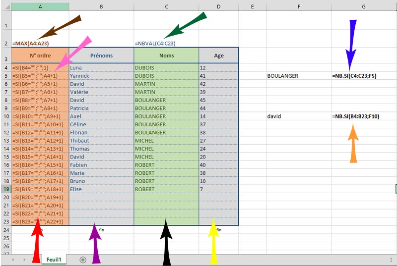 Excel - Compter des lignes ou des valeurs Excel - Compter des lignes ou des valeurs
