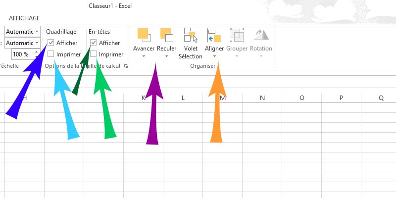 Onglet Mise en page - imprimer les titres - Excel 2013