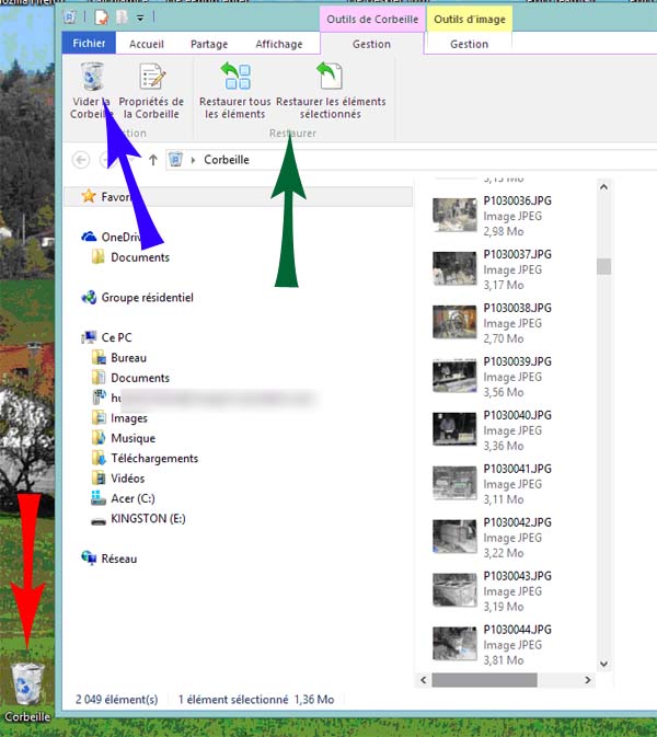 Explorateur Windows - Vider la corbeille